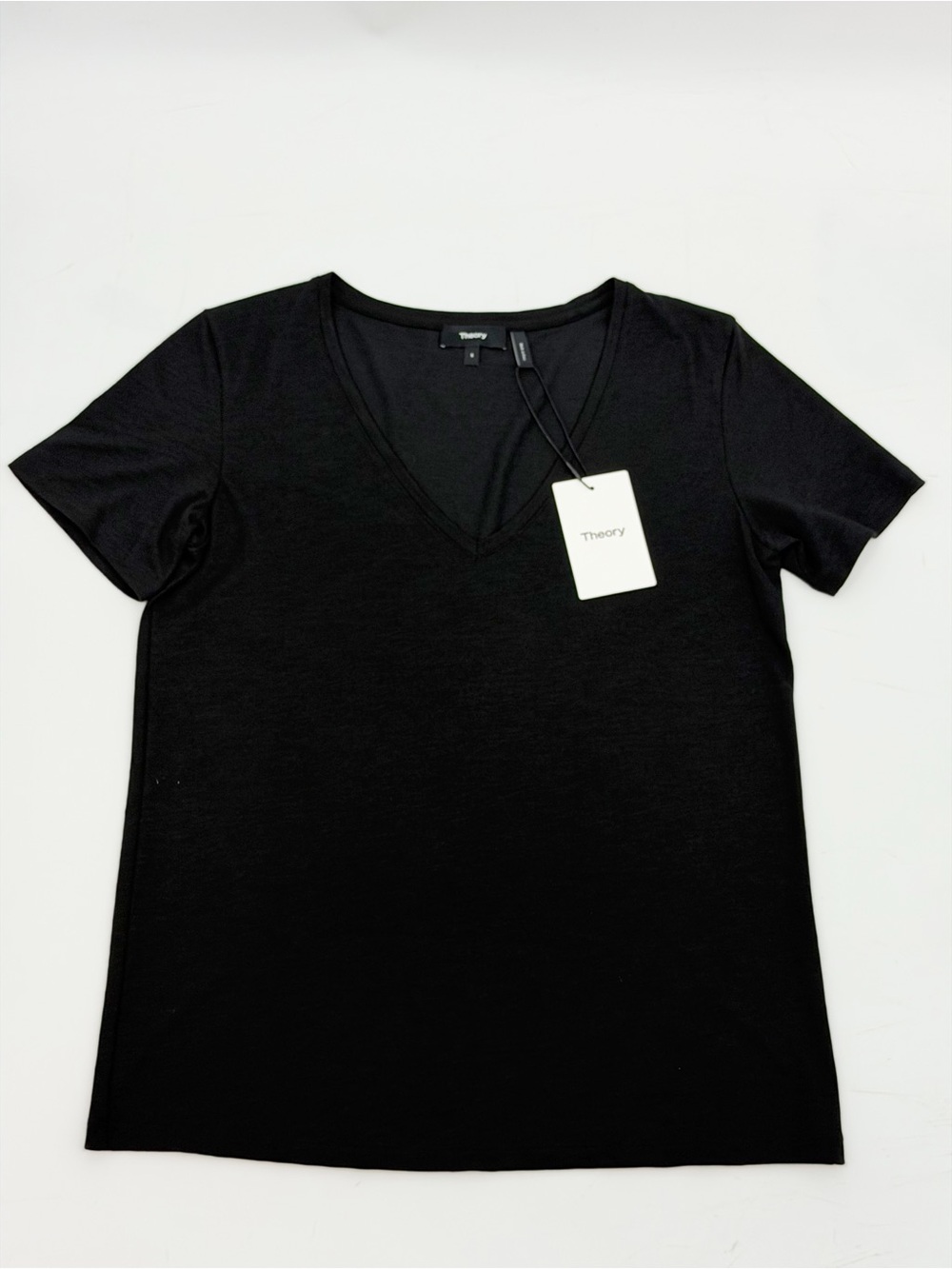 Theory Dayne B Atmos Light Modal Blend V-Neck Tee Black Size Small NWT - Picture 6 of 10